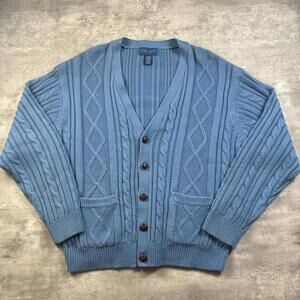 Vintage 90’s Men’s Baby Blue Cardigan Sweater